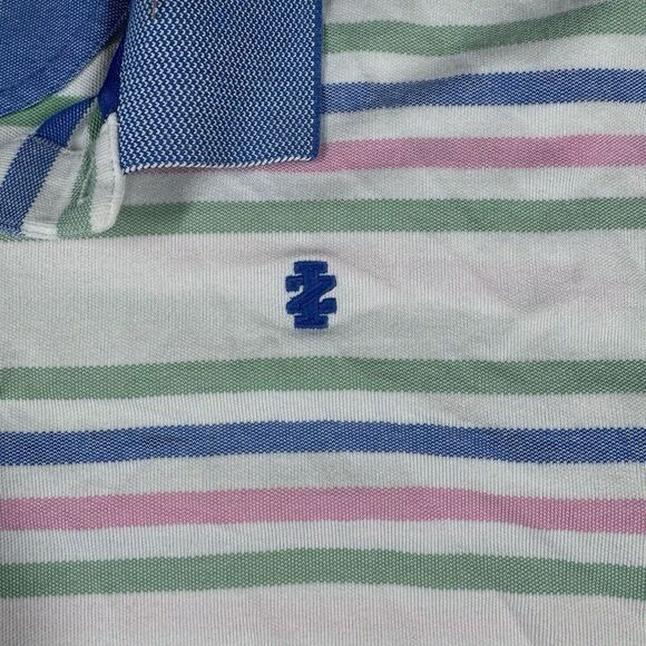 Izod Advantage Performance Golf Polo Shirt Mens Large Striped Performance Casual - Picture 6 of 13